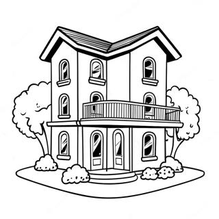 Retro Barbie Dreamhouse Coloring Page 86261-27033