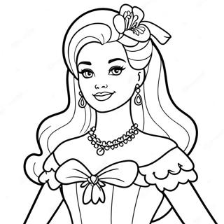 Barbie In Vintage Dress Coloring Page 86262-27038