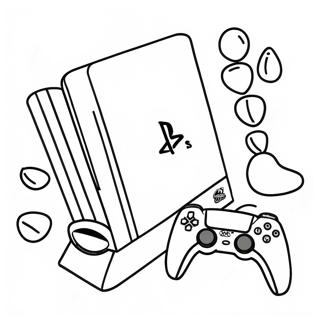 Ps5 With Colorful Games Coloring Page 86314-27083