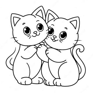 Cute Kittens Playing Coloring Page 86439-27193