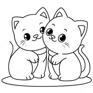 Cute Kittens Playing Coloring Page 86439-27194