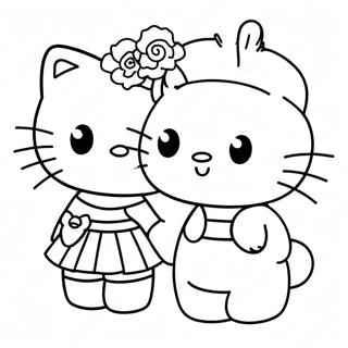 Cute Hello Kitty And Dear Daniel Coloring Page 86568 27276