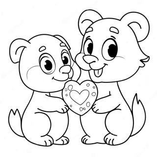 Cute Valentine S Day Animals Coloring Page 86620-27314