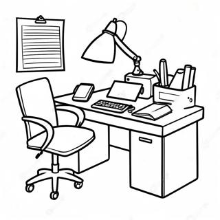 Funny Office Desk Coloring Page 86646-27333