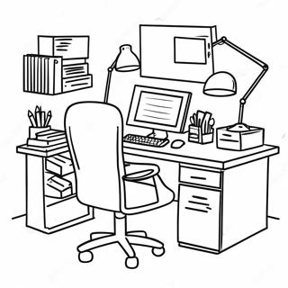 Funny Office Desk Coloring Page 86646 27335