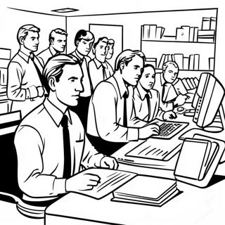 Busy Office Workers Coloring Page 86647-27338