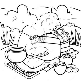 Picnic Coloring Pages