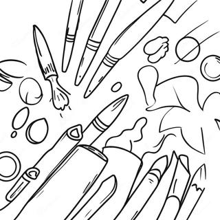Colorful 4th Grade Art Supplies Coloring Page 86699-27383