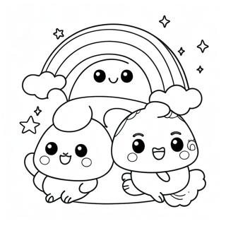 Cute Cyan Rainbow Friends Coloring Page 86723-27393