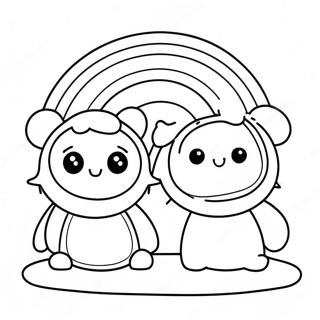 Cute Cyan Rainbow Friends Coloring Page 86723-27394