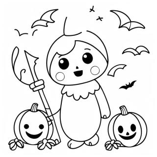 Halloween Kawaii Coloring Pages