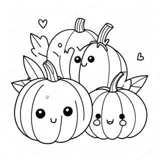 Adorable Kawaii Pumpkins Coloring Page 86750 27418