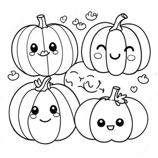 Adorable Kawaii Pumpkins Coloring Page 86750-27419
