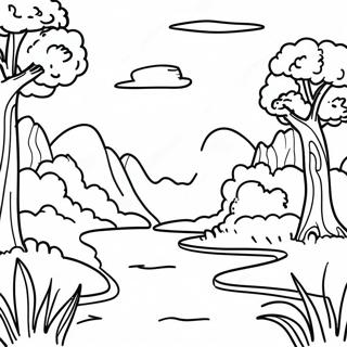 Easy Landscape Coloring Pages