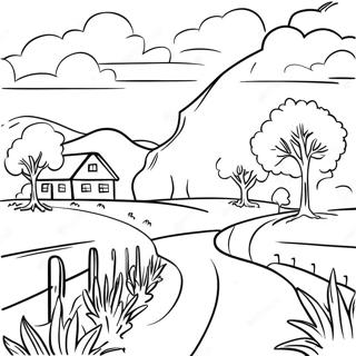 Picturesque Countryside Landscape Coloring Page 86804-27466