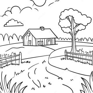 Picturesque Countryside Landscape Coloring Page 86804-27467