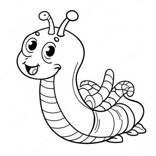 Cute Cartoon Worm Coloring Page 86826-27473