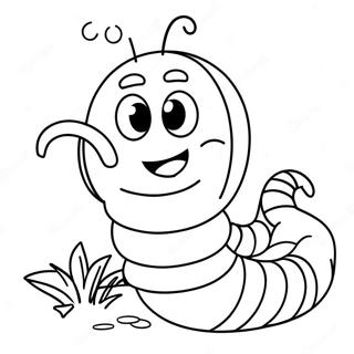 Cute Cartoon Worm Coloring Page 86826-27474