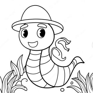 Worm With A Hat Coloring Page 86828-27484