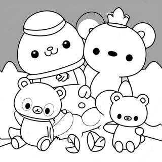 Rilakkuma With Cute Friends Coloring Page 86927-27553