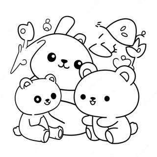 Rilakkuma With Cute Friends Coloring Page 86927-27554