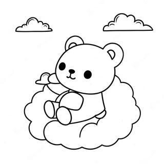 Rilakkuma Relaxing On A Cloud Coloring Page 86929-27562