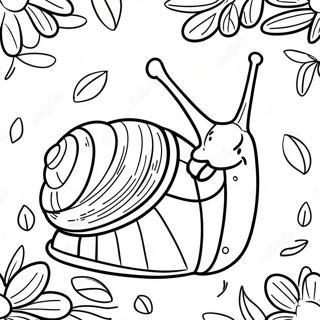 Smiling Snail On A Leaf Coloring Page 86981-27601