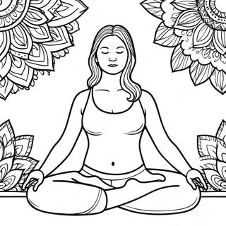 Peaceful Yoga Pose Coloring Page 87056 27656