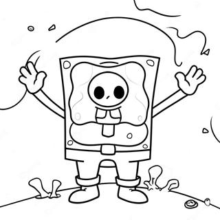 Spongebob In A Spooky Costume Coloring Page 87107-27693