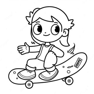 Gacha Life Tomboy With Skateboard Coloring Page 87133-27718