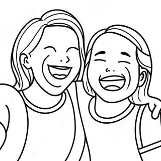Best Friends Laughing Together Coloring Page 87161-27740