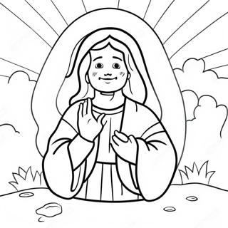 Colorful He Is Risen Celebration Coloring Page 87184 27750
