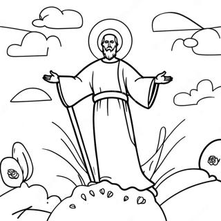 Colorful He Is Risen Celebration Coloring Page 87184 27752