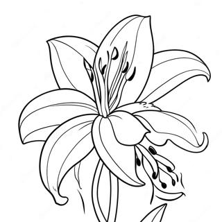 Elegant Lily Flower In Bloom Coloring Page 87313-27849