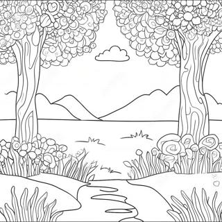 Colorful Dot Arts Landscape Coloring Page 87363-27885