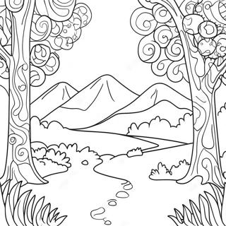 Colorful Dot Arts Landscape Coloring Page 87363-27886