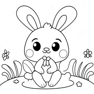 My Melody With Cute Bunny Coloring Page 8743-2182