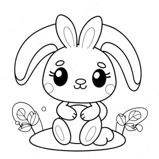 My Melody With Cute Bunny Coloring Page 8743-2183