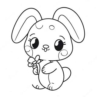 My Melody Holding A Flower Coloring Page 8744-1886