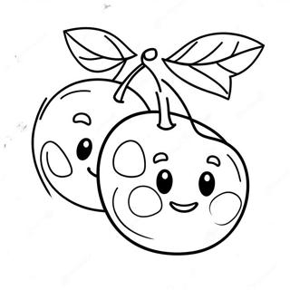 Cute Cherries With Faces Coloring Page 87544-28025