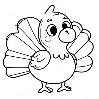 Adorable Turkey Coloring Page 87620-28088