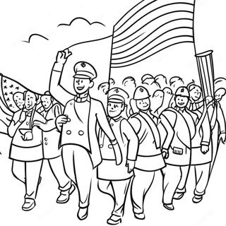 Patriotic Flag Day Parade Coloring Page 87775-28211