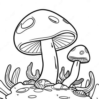 Trippy Mushroom Coloring Page 87824-28241