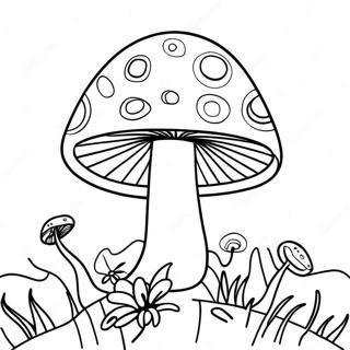 Trippy Mushroom Coloring Page 87824-28242