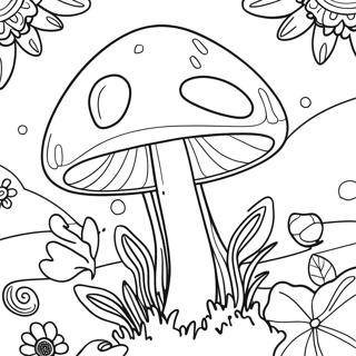 Trippy Mushroom Coloring Page 87824-28244