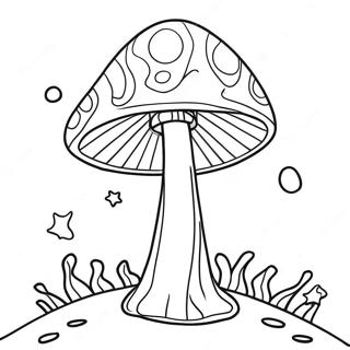 Trippy Mushroom Coloring Page 87824-28421