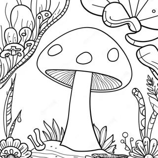 Colorful Psychedelic Mushroom Coloring Page 87825 28425