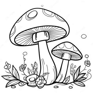 Colorful Psychedelic Mushroom Coloring Page 87825 28427