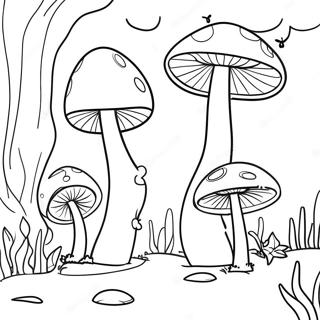 Whimsical Mushroom Forest Coloring Page 87826-28252