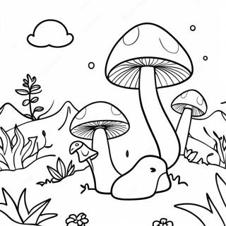 Whimsical Mushroom Forest Coloring Page 87826 28432